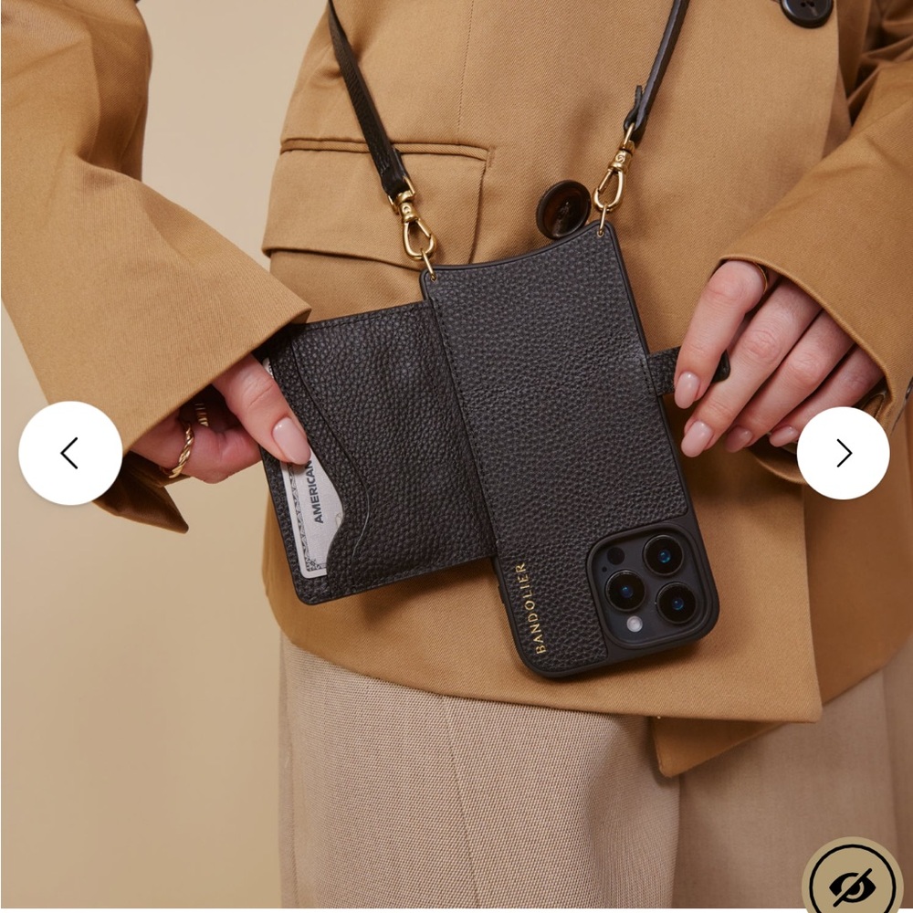 MILA MAGSAFE MagSafe Crossbody Phone Case in Black/Gold iPhone 15 pro